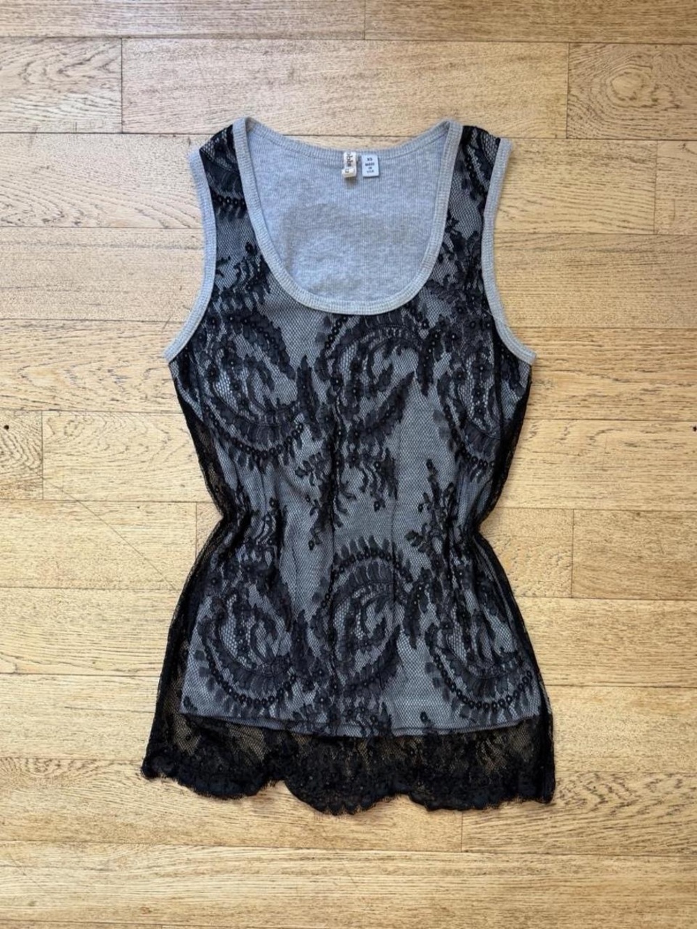 Y2K Robbi & Nikki Gray Lace Tank Top Grunge